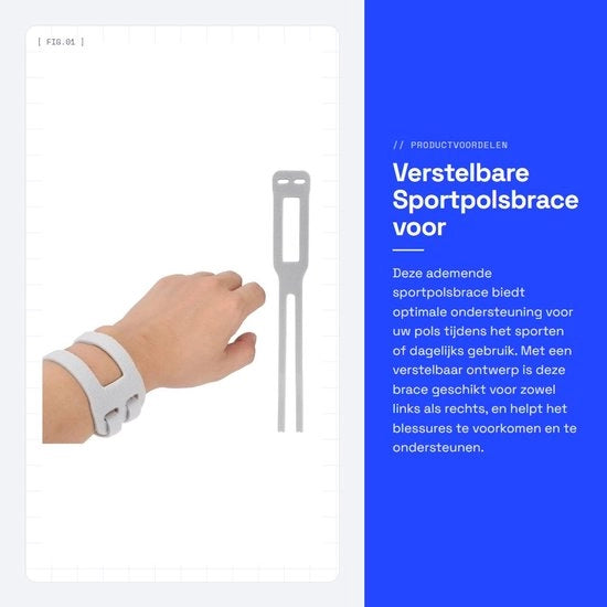 Polsbrace con compressione morbida - Supporto per sport con regolazione - Banda polsiere leggera - Assistenza per TFCC con lacrimazione - Materiale respirante - Lunghezza 31cm