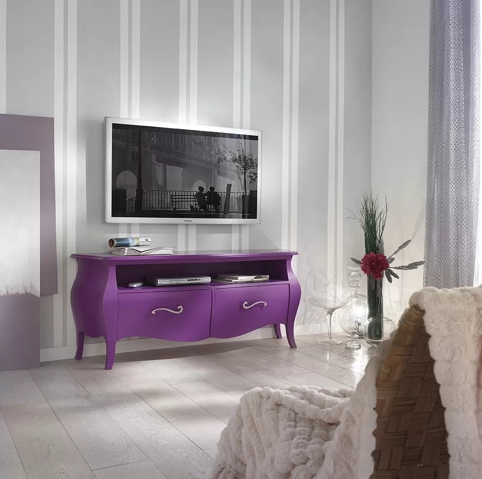 Mobile porta tv in legno laccato fucsia x soggiorno salotto 141x45x62 (3267) - Mobili 2G