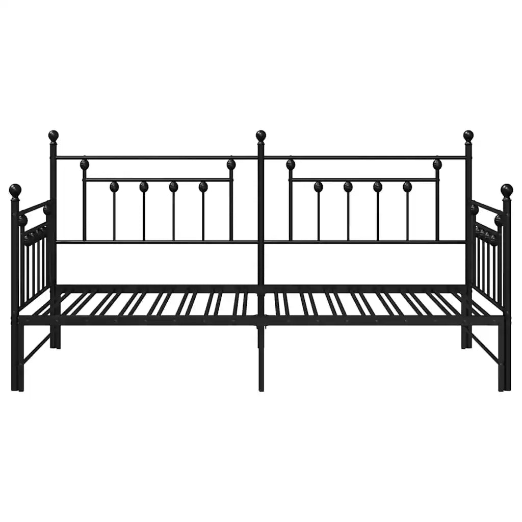 Struttura per letto di giorno Nero 107 x 203 cm Acciaio 42002669