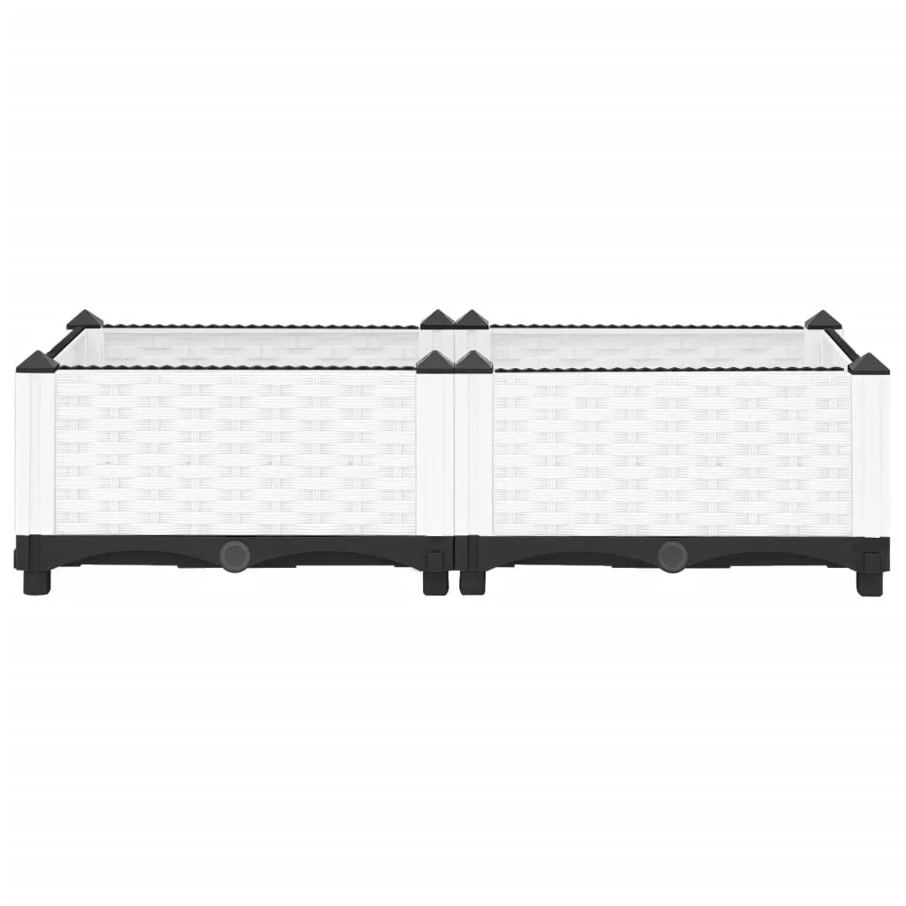 Fioriera rialzata per piante fiori terrazza giardino 80 x 40 x 23 cm polipropilene bianco 02_0039234