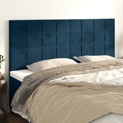 Testiera 4 pz Blu Scuro 80x5x78/88 cm in Vellutocod mxl 121543