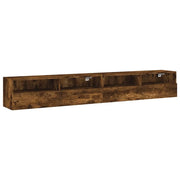 Mobile TV multimediale da parete mensola TV credenza TV per sala da pranzo soggiorno camera da letto 2 pezzi rovere affumicato 100 x 30 x 30 cm legno ingegnerizzato marrone 02_0029024