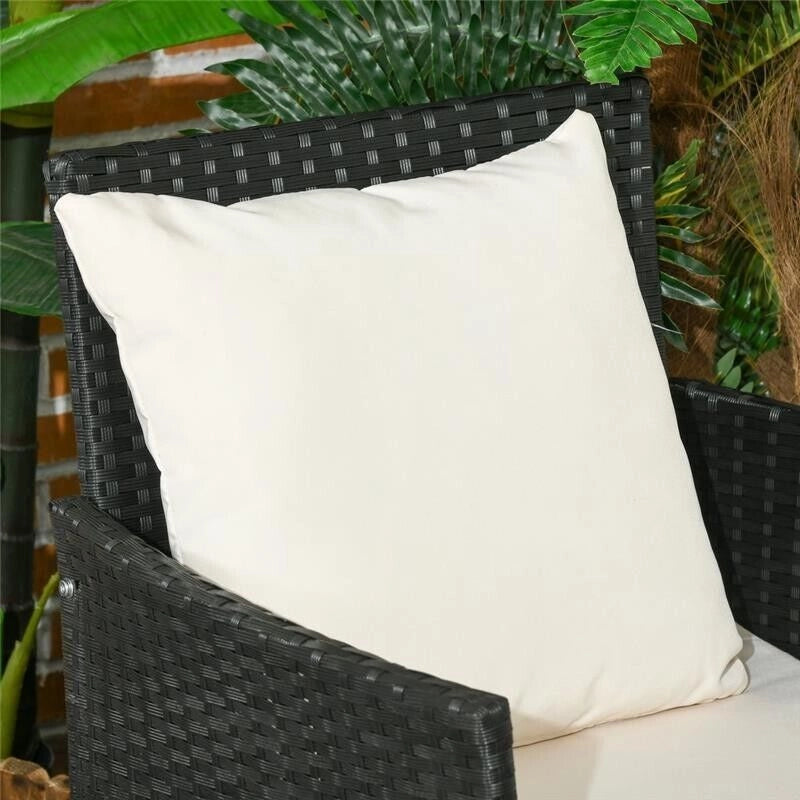 SET DA GIARDINO 4PEZZI IN RATTAN CON 2 SEDIE, POLTRONA DA GIARDINO A 2 POSTI E TAVOLINO BASSO