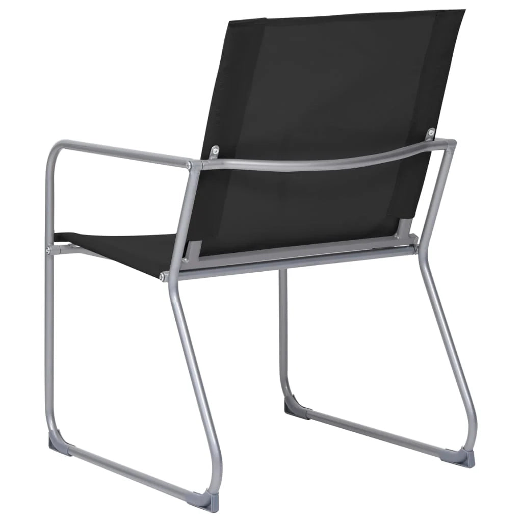 Set di mobili da giardino mobili da esterno set da 4 pezzi tessuto e acciaio nero 02_0016281