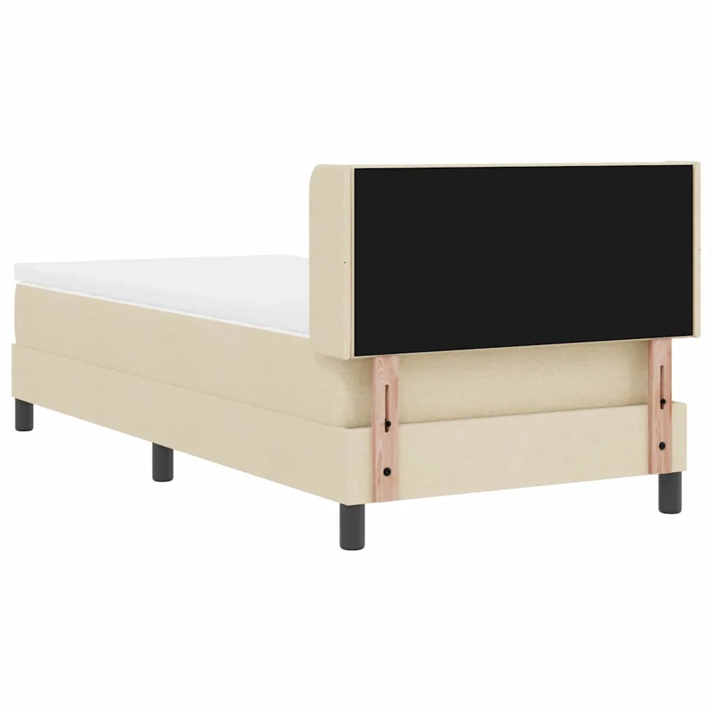 Letto a molle con testiera Crema 200 x 90 cm Tessuto 3341151