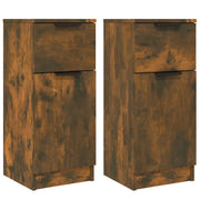 Credenze 2 pz | Madia | Buffet da pranzo | Armadio da pranzo Rovere Fumo 30x30x70 cm in Legno Multistrato