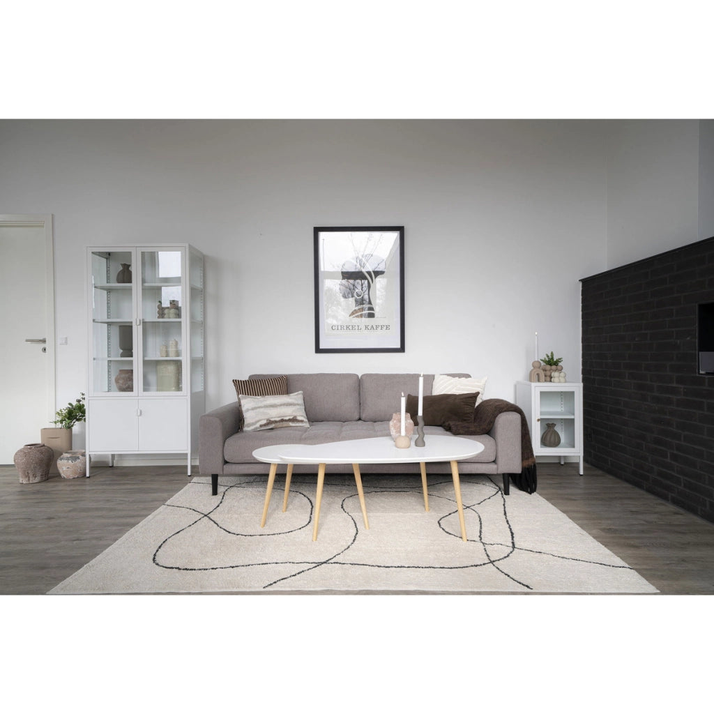 Tappeto Rettangolare Tampa, Bianco, Cotone, 230x160x1 cm