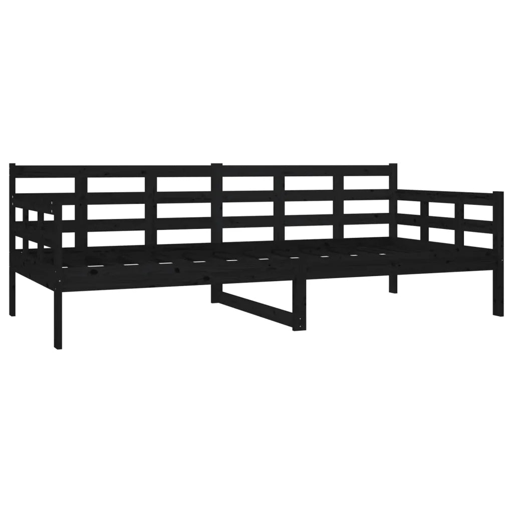 Dormeuse Nera in Legno Massello di Pino 90x200 cm 820361