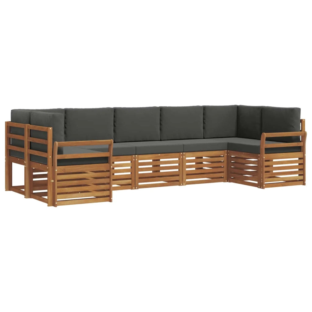 Set divano sezionale con cuscino 7 pcs Naturale e Antracite 3375412
