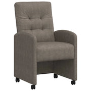 Sedie da Pranzo con Ruote 2 pz | Sedie da cucina Grigio 58 x 67 x 97 cm
