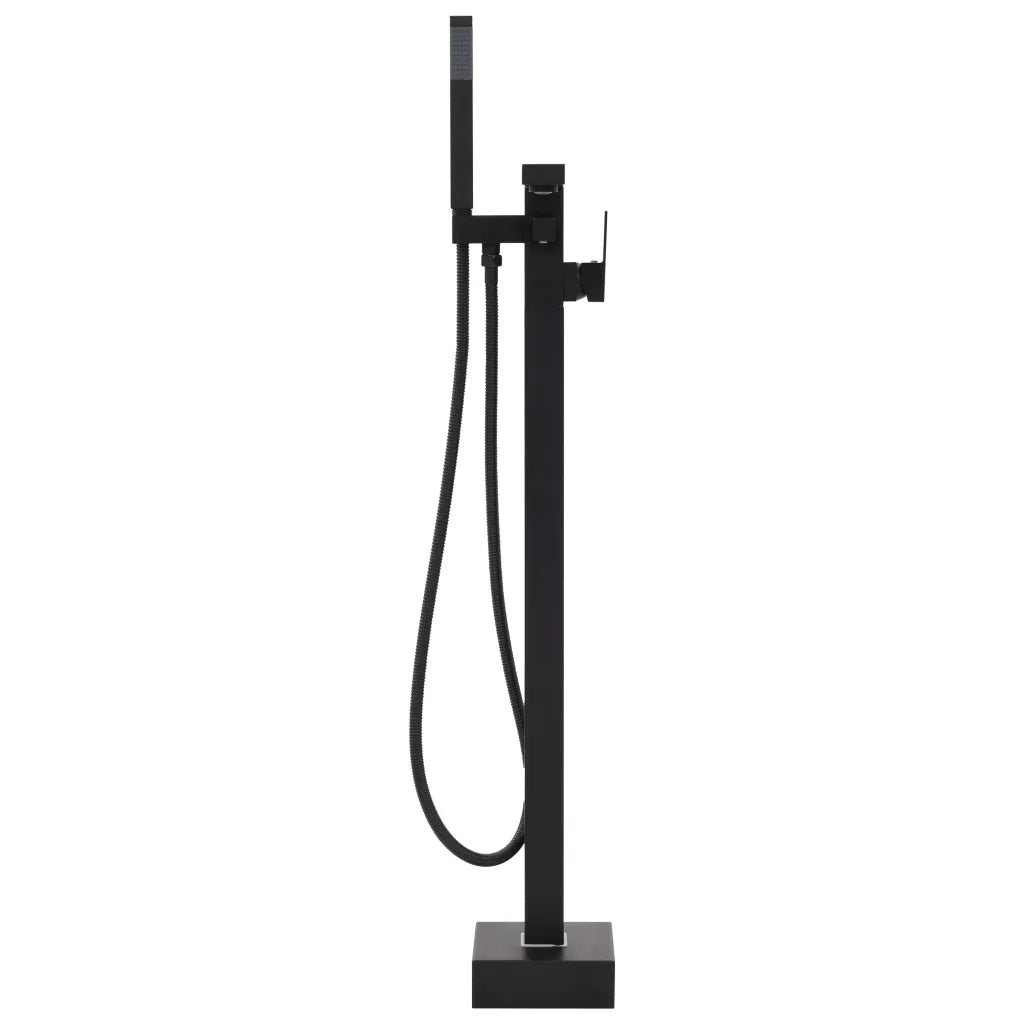 Rubinetto a Colonna Vasca da Bagno Nera Acciaio Inox 90 cm CFW1852438