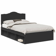 Letto matrimoniale | Letto per adulti | Struttura del letto Nero 120 x 190 cm Pino massello
