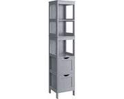 Cassettone Bagno - Sottile Stante - Grigio Cenere - MDF Materiale - 30cm x 30cm x 141.5cm - Peso 13.1kg