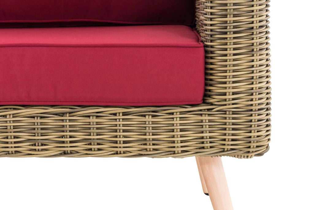 2er Sofa Molde mit FuЯhocker Rundrattan natura 45 cm (Hellbraun) 5