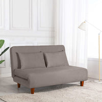 Divano Letto 2 Posti 146x91x82 cm in Tessuto Tortora Scuro