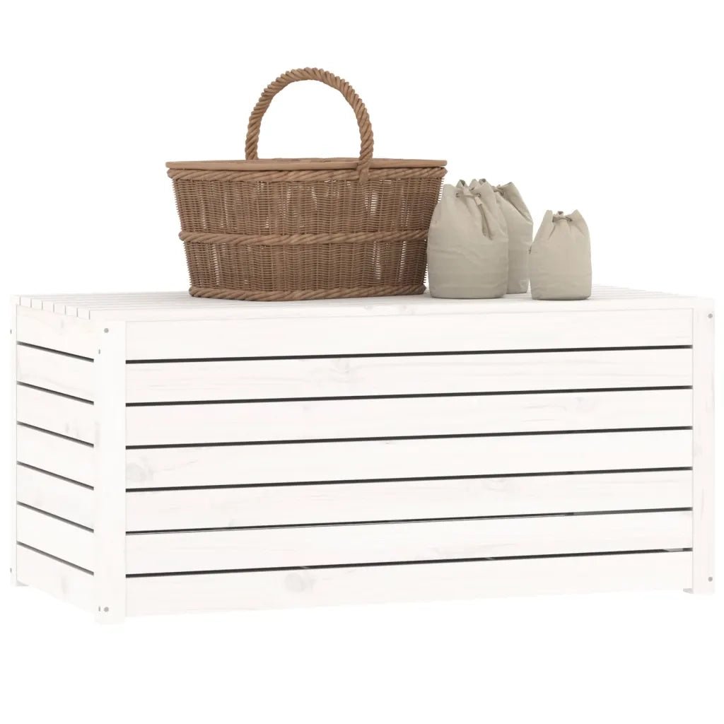 Contenitore Giardino Bianco 101x50,5x46,5cm Legno Massello Pino 823949