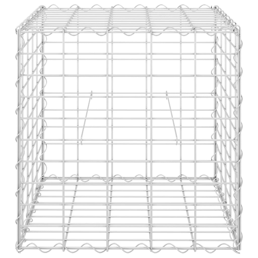 Aiuola rialzata gabbione a cubo per fiori e piante cesto di pietre per giardino terrazza uso esterno filo di acciaio 50x50x50 cm 02_0000966
