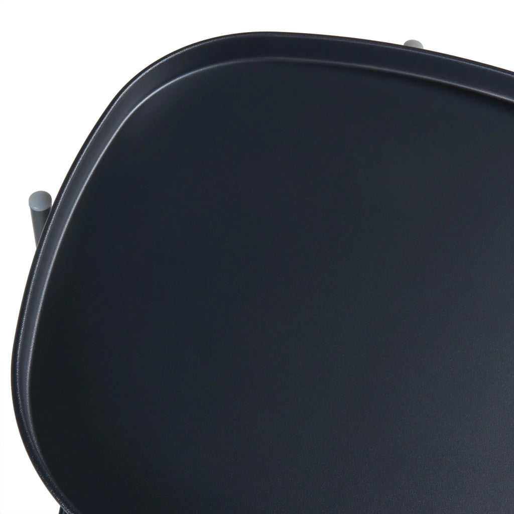 Tavolino da caffè consolle laterale con vassoi estraibili acciaio 58 x 46 x 46 cm nero 03_0010770