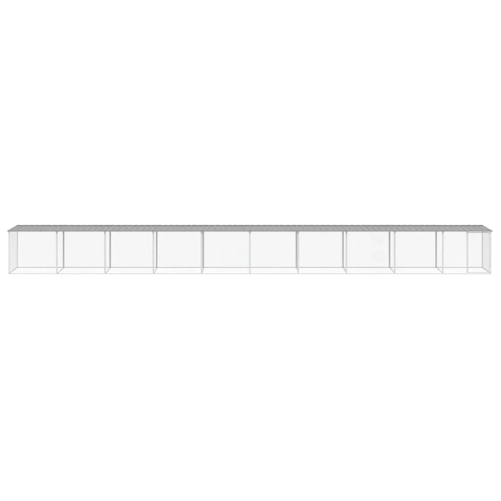 Recinto per pollaio con tetto leggero 1003 x 98 x 90 cm in acciaio zincato grigio 02_0043979