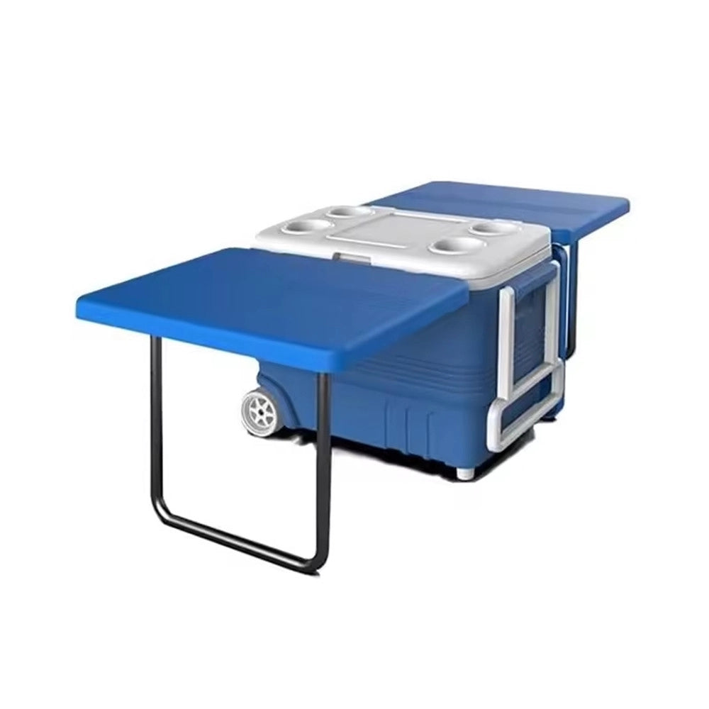 Trade Shop - Frigo Passivo Portatile 45lt Con Tavolo Pieghevole Per Campeggio Picnic Spiaggia 286512 -