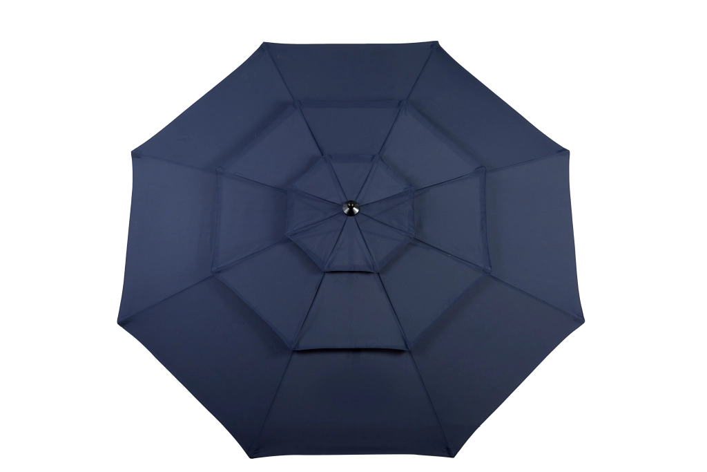 Ombrellone in alluminio a 3 livelli con inclinazione automatica, diametro 3 metri (blu navy) (senza base)