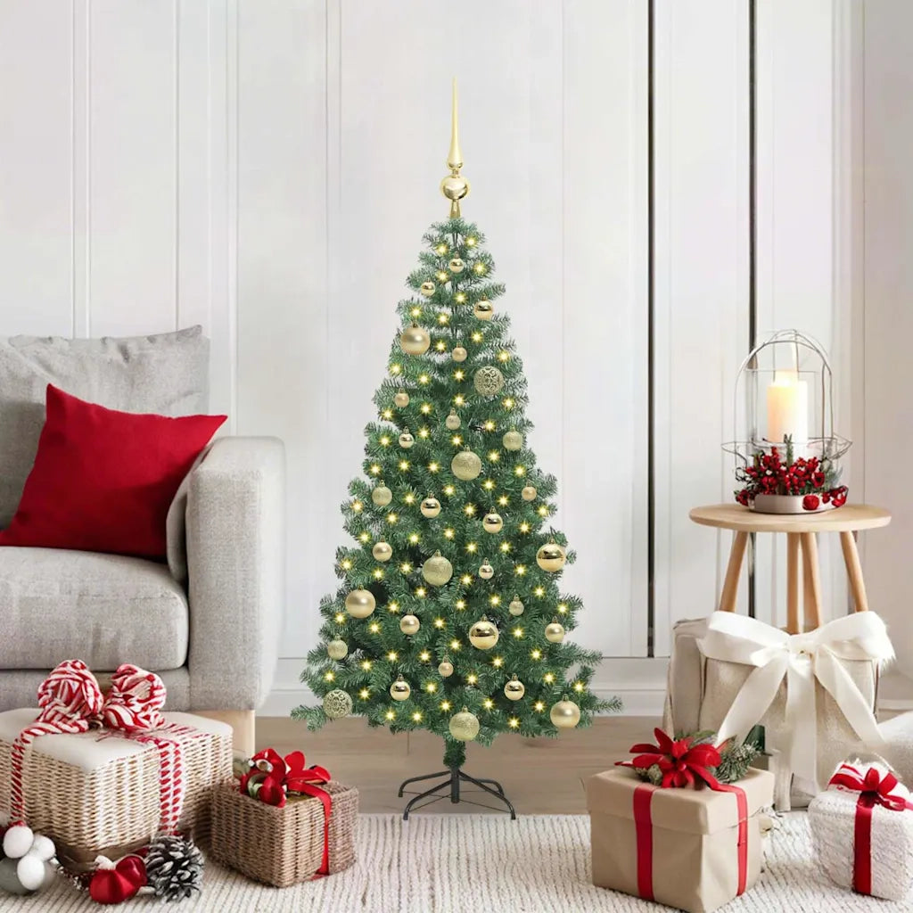 Albero di Natale con 150 LED con supporto Verde 120 cm PVC 3396362