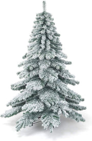 Albero di Natale Artificiale, Albero di Natale Innevato, Abete per Natale, Albero Artificiale per Casa, Folto e Realistico, PVC, Supporto in Metallo, Facile da Montare, Verde (1,8 M)