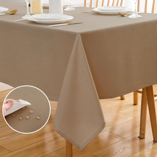 Tappeto di tavolo impermeabile per dentro e fuori in stile lino beige