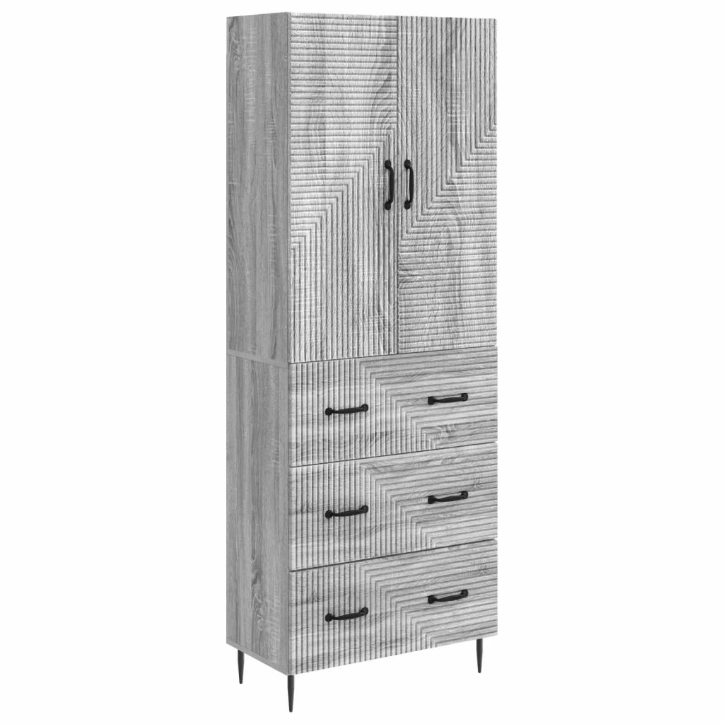 Set di armadi 2 pcs Sonoma grigio 66 x 34,5 x 90 cm