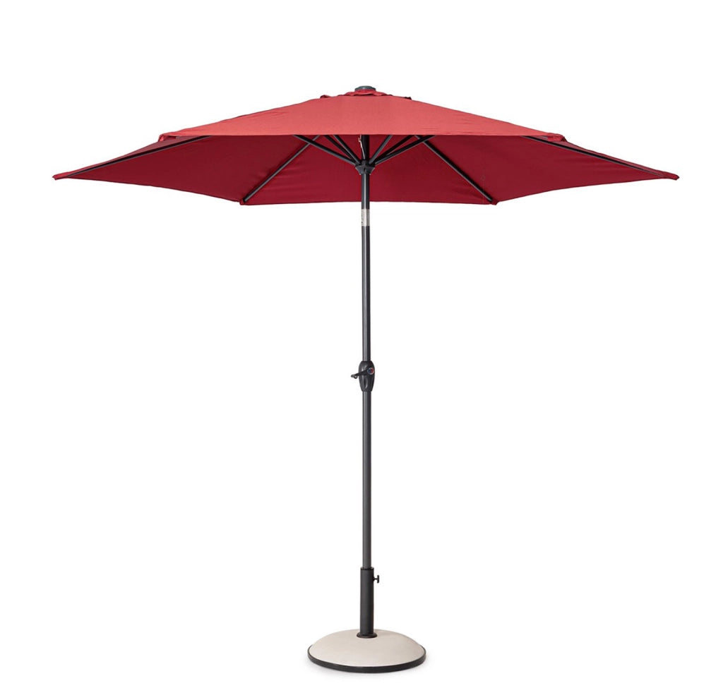 Ombrellone da Giardino con Snodo 6 Stecche Ø270x235h cm Telo in Poliestere Kalife Burgundy
