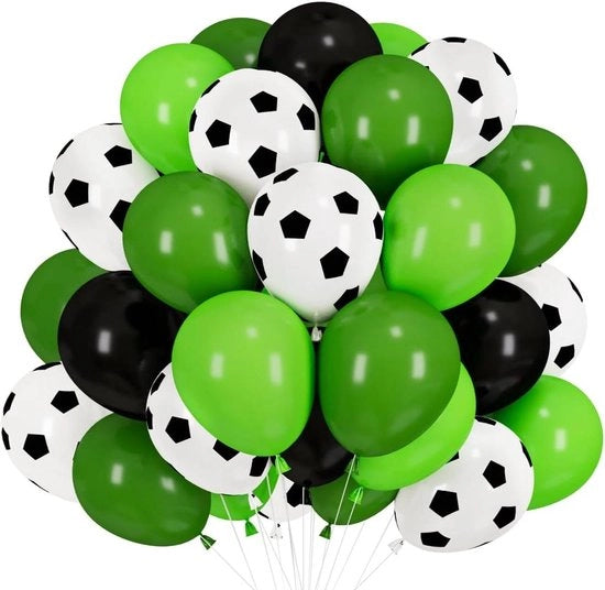 Ballooncini in lattice 60 colori verde-bianco-nero per balloncini all'elio per festa di compleanno del campione del mondo.