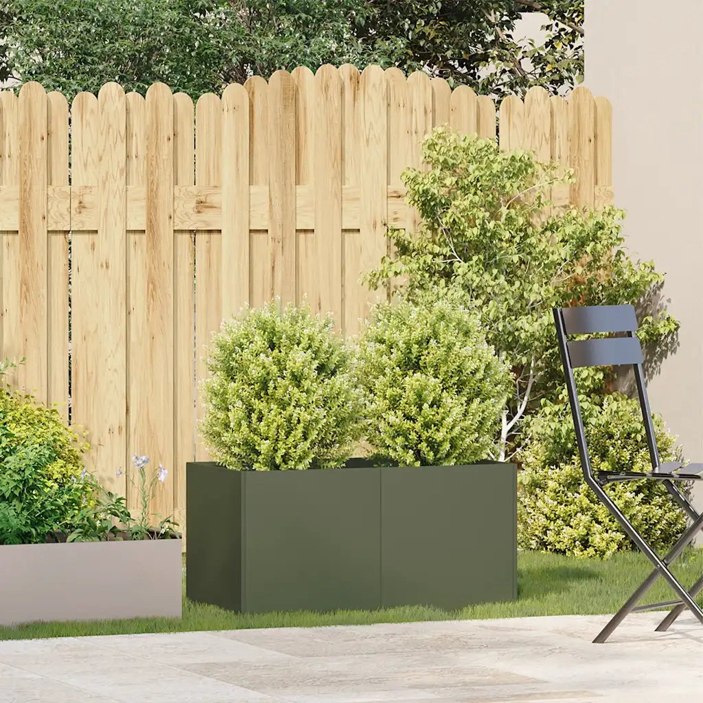 Fioriera Verde Oliva 80x40x40 cm in Acciaio Laminato a Freddo 860671