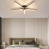 ZMH Lampada da soffitto plafoniera LED nera 24W 3000K moderna metallo cristallo per soggiorno corridoio cucina