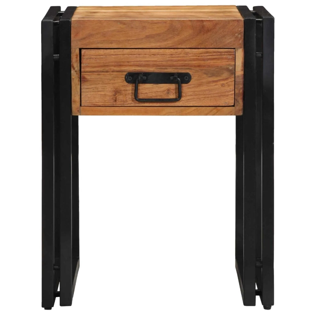 Tavolino con cassetto 40 x 40 x 50 cm Legno di Acacia Massello 4016714