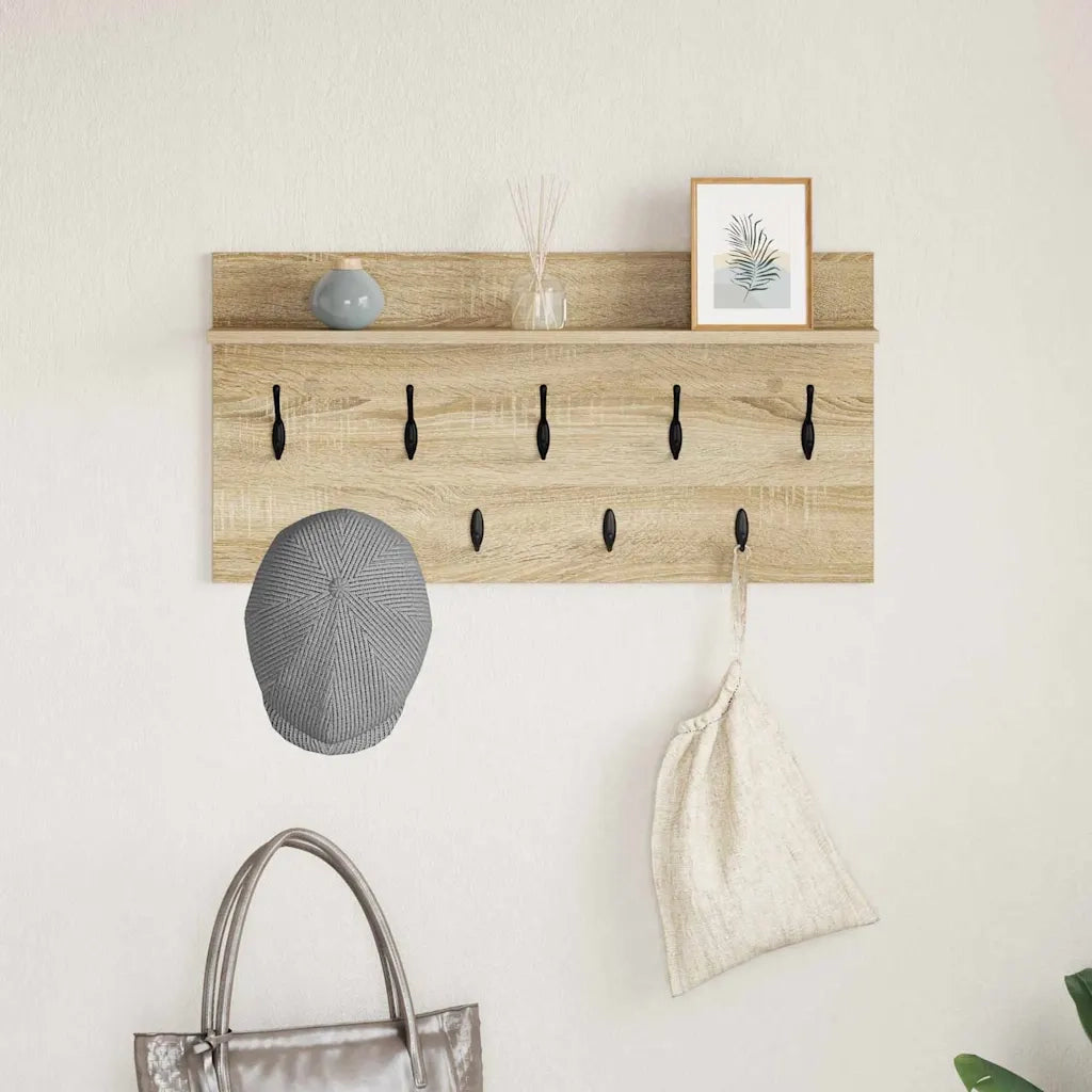 vidaXL Appendiabiti a muro rovere sonoma 80 x 40 x 12 cm