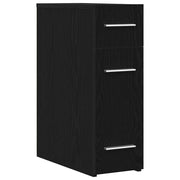 Mobiletto da farmacia rettangolare moderno 20 x 45 x 60 cm con 3 cassetti in legno composito di rovere nero 02_0051905