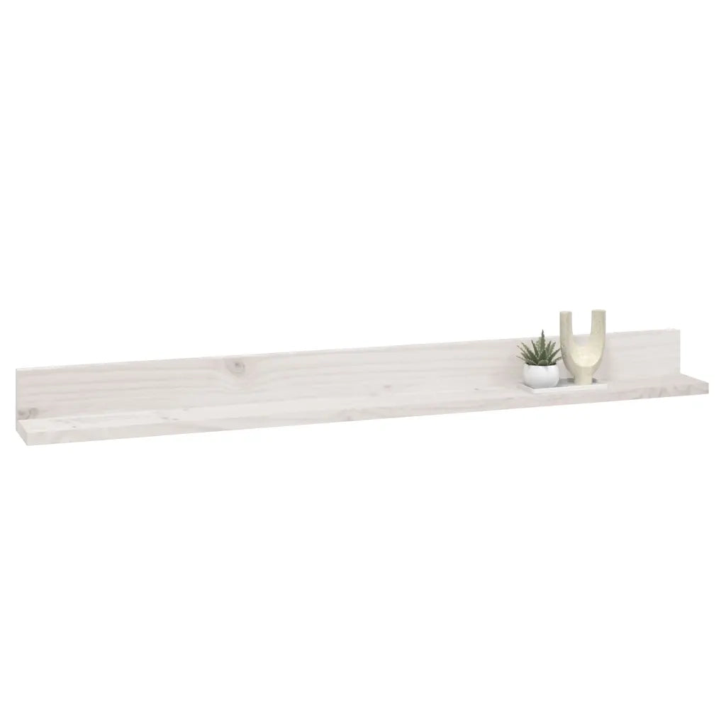 Mensole da Parete 2 pz Bianco 110x11x9cm Legno Massello di Pino cod mxl 32877