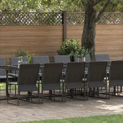 Set da Pranzo per Giardino 17 pcs Nero Acciaio 3335867