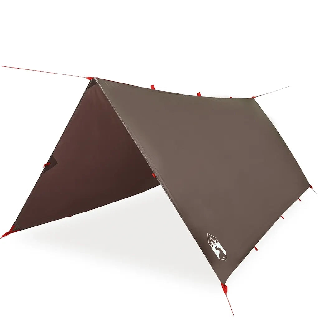 Telone da campeggio | Tenda da campo Marrone 406x306 cm Impermeabile