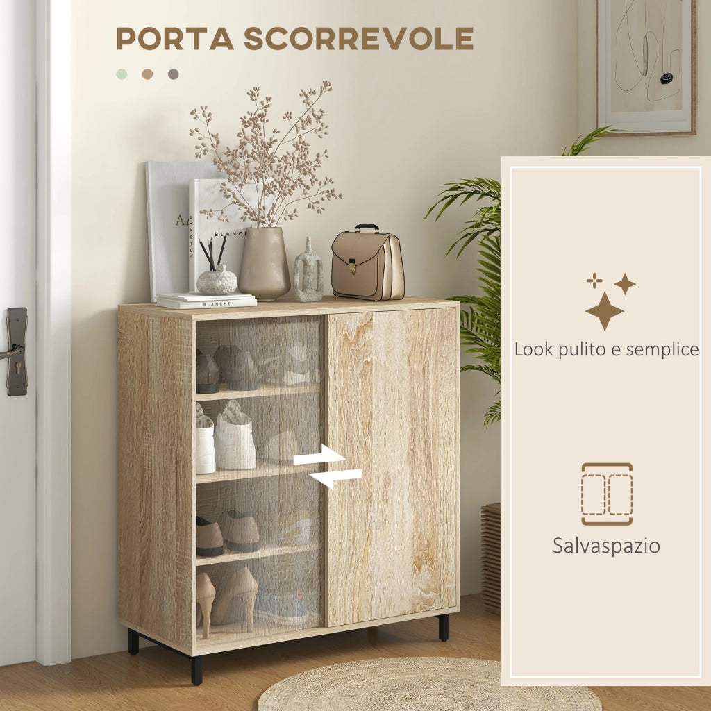Mobile Scarpiera 4 Livelli in Truciolato e Acciaio con Ripiani Regolabili ¨C Zephmum ¨C 80x40x93 cm