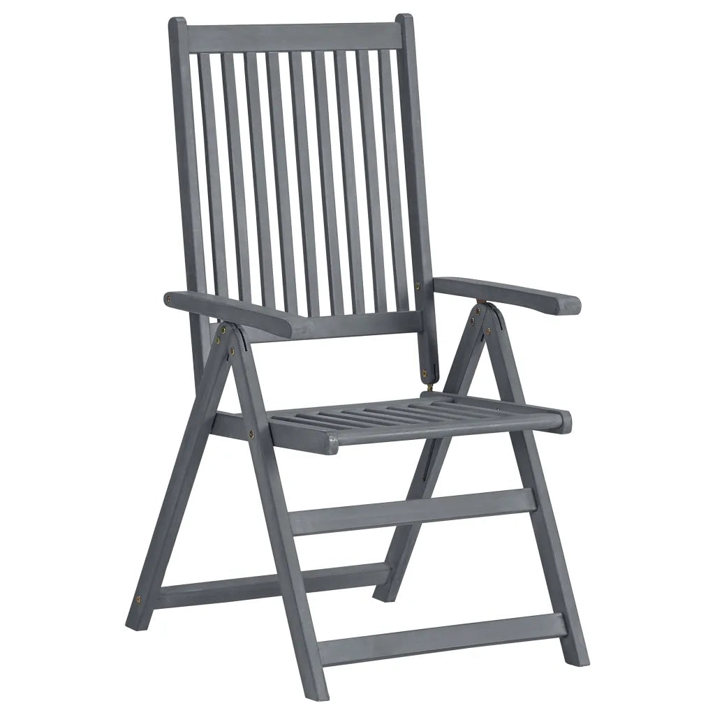 Set da Pranzo da Giardino 7 pz Legno Massello di Acacia Grigio cod mxl 43225