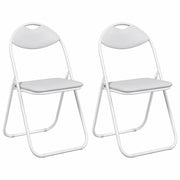 Sedia pieghevole 2 pz | Sedie da cucina Bianco 48 x 43,5 x 81 cm Pelle Sintetica