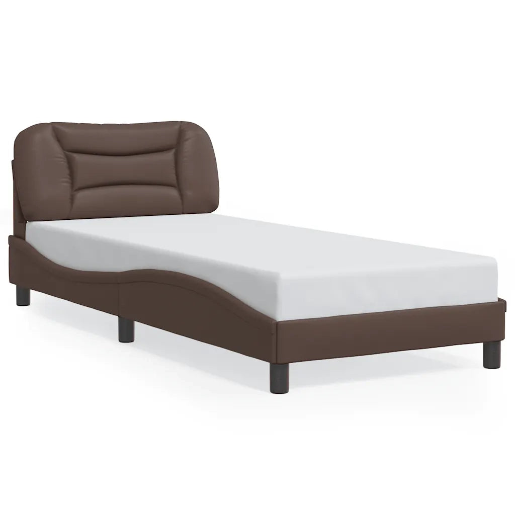 Giroletto con Testiera Marrone 80x200 cm in Similpelle