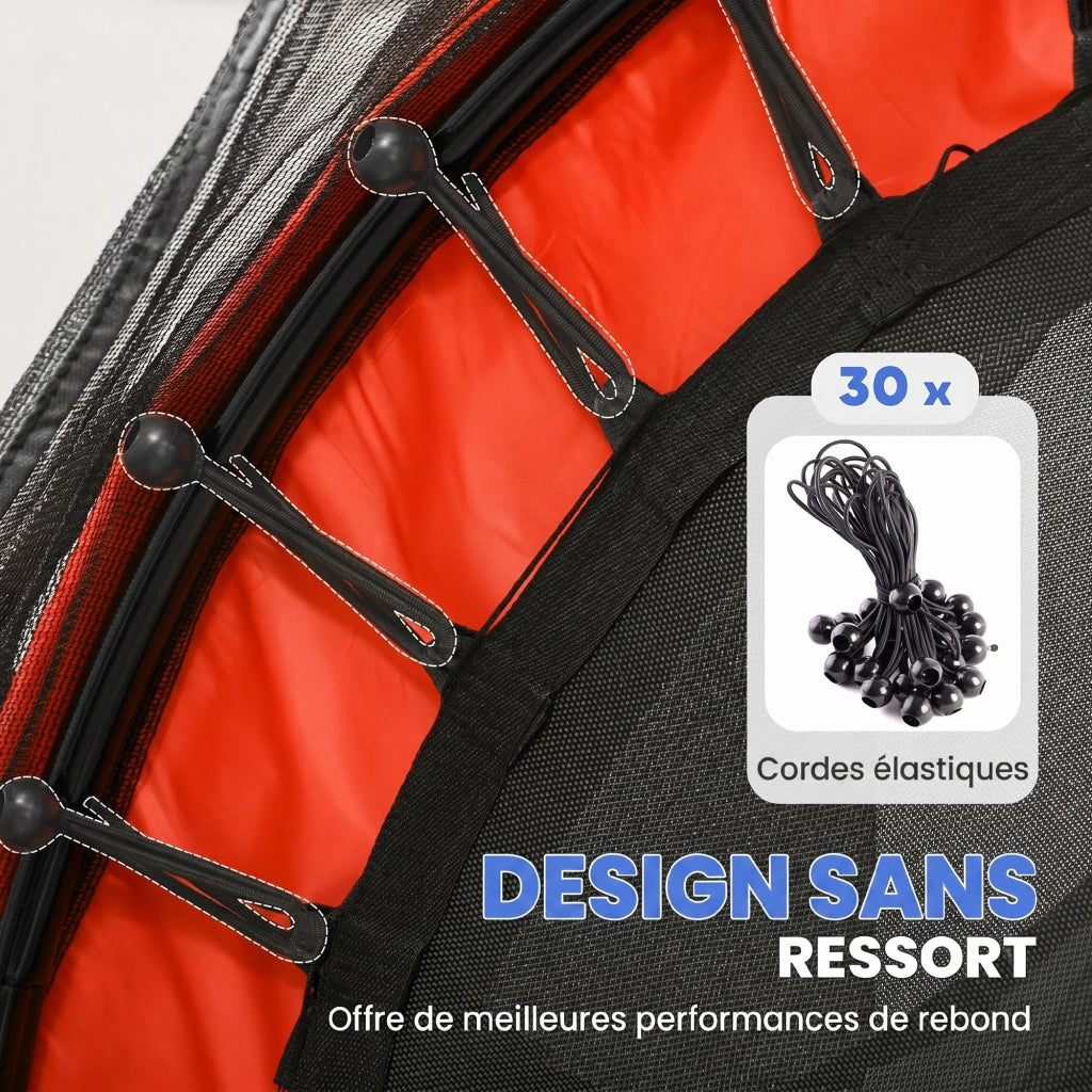 Trampolino Bambini ¨C zephmum ¨C Rosso, ? 1.63m, H 1.9m, con rete di sicurezza