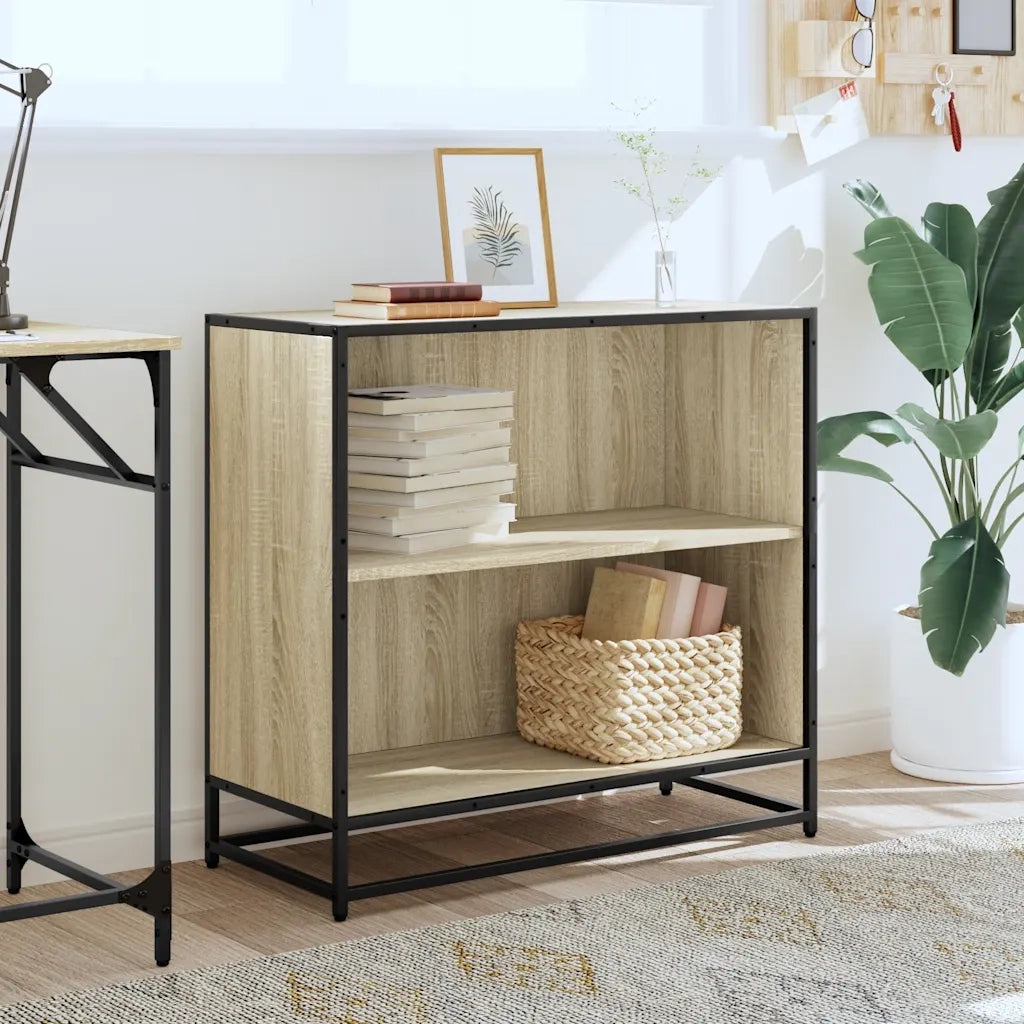 Libreria-Scaffale per Libri-Mobile di Stoccaggio Rovere Sonoma 80,5x35x76 cm in Legno Multistrato