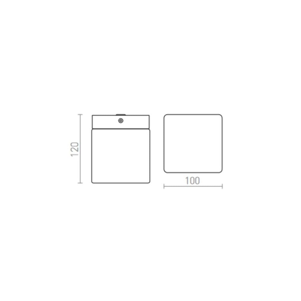 Plafoniera ESICA SQ da soffitto cromo 230V LED 6W IP44 3000K
