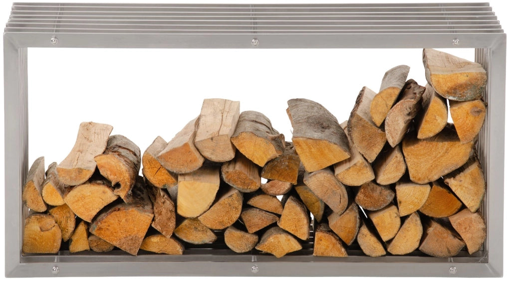 Portalegna Irving in robusto acciaio inox 40x50x100 cm