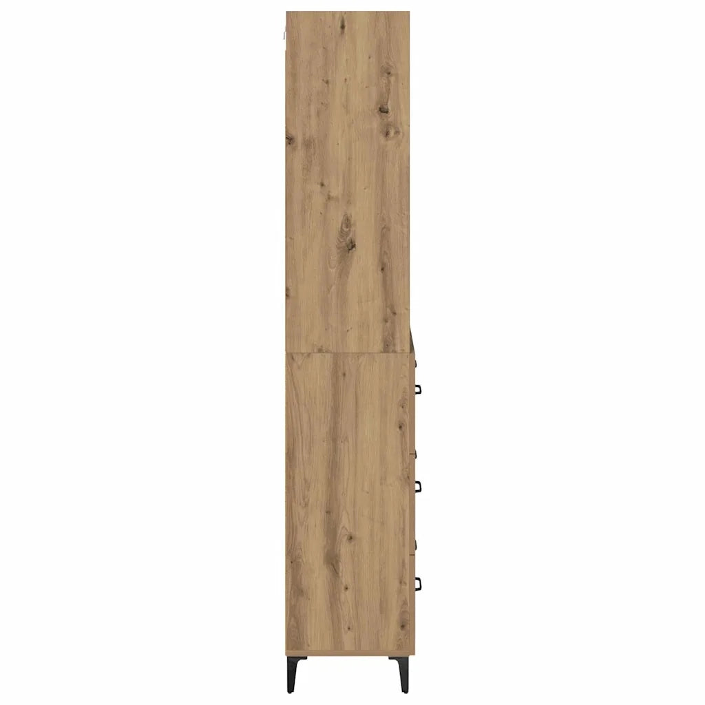 Credenza | Madia | Buffet da pranzo | Armadio da pranzo con cassetto Rovere artigianale 69,5 x 34 x 180 cm