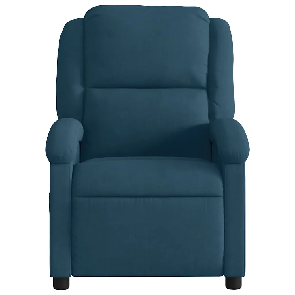 Divano Sedia-Poltrona Reclinabile Elettrica Blu in Velluto 840434