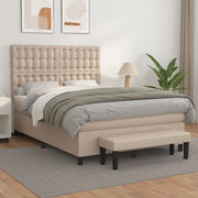 Giroletto a Molle con Materasso Cappuccino 140x190cm Similpelle 3137664
